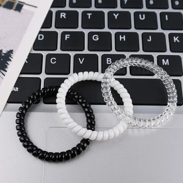 1/20pcs Telephone Wire Cord Hair Ring women Girls Elastic Spiral Hair Ties Gum Scrunchies Rubber Bands Headwear Hair Accessories