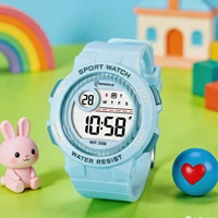 Montre numérique étanche pour enfants, pour filles et garçons, bleue, électronique, Sport, alarme, horloge de natation, cadeaux 1