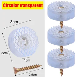 Non - Slip Floor Protector Pads with Screw for Furniture and Cabinets (Circular transparent)