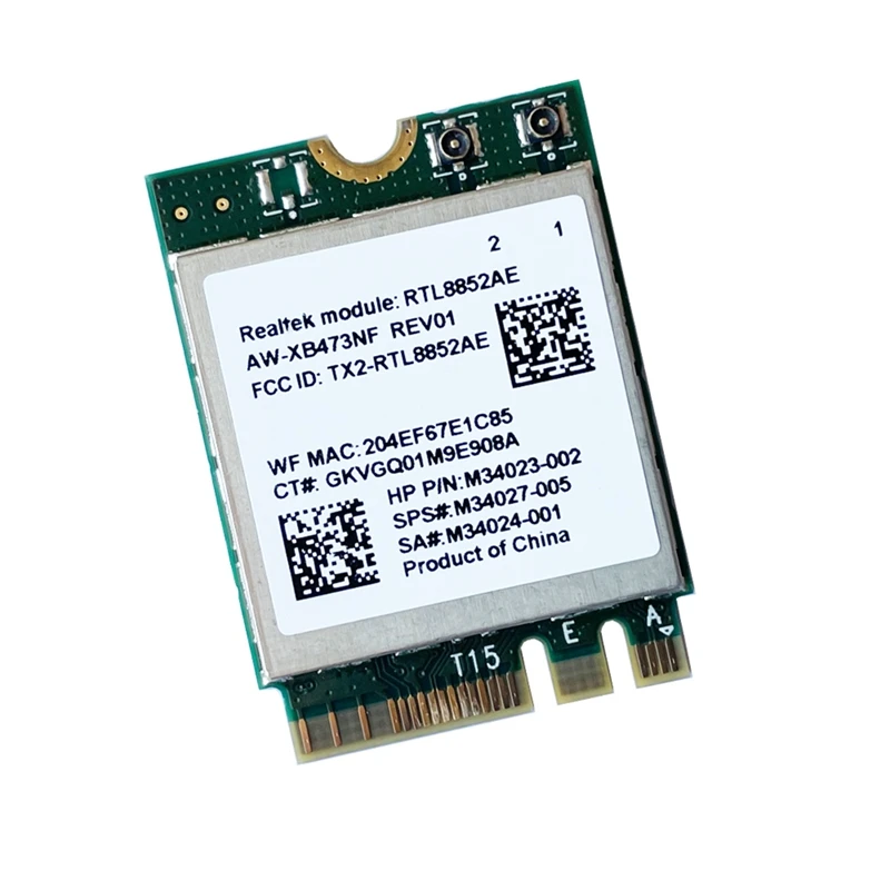 무선 모듈 AW-XB473NF RTL8852AE RTL8852 와이파이 6 MU-MIMO 네트워크 카드, 블루투스 5.2, Win 10 용, 2.4G 5G, 802.11AC/AX