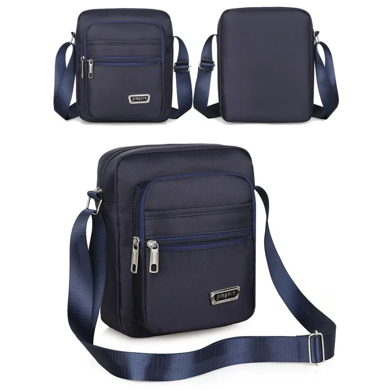 Men's Nylon Shoulder Bag Business Leisure Large Capacity Portable Handbag Multi Layer Waterproof Summer Male's Crossbody Bags