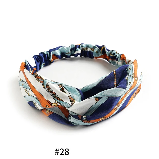 Summer Bohemian Bandanas Elastic Hair Bands Yoga Exercise Cotton Headband Women Headwear Print Vintage Cross Unisex Scrunchies Print Cross28