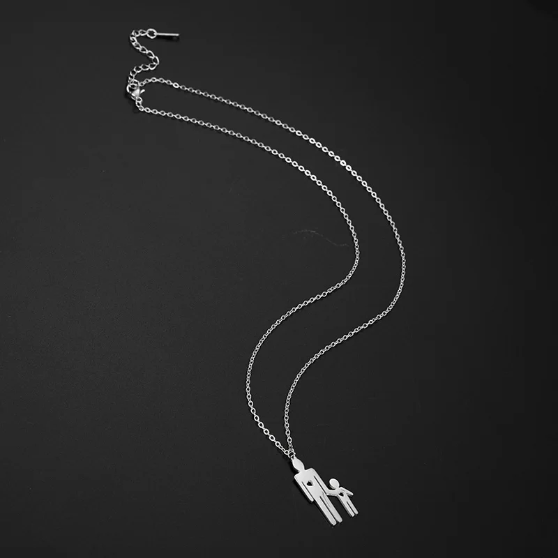Dreamtimes Family Love Necklace Father Chain Kid Child Baby Son Daughter Gift For Woman Man Stainless Steel Pendant Jewelry Gift_voghion.com