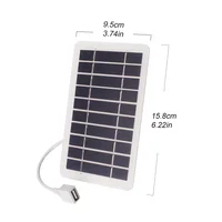 Panneau solaire USB portable 5V 2W - Imperméable, pour la randonnée en plein air, le camping, la recharge de téléphone portable, panneau de charge pour batterie externe 1