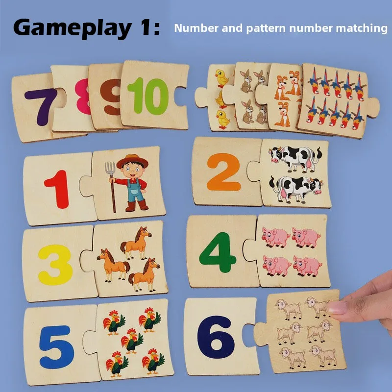 Kids Montessori Wooden Math Educational Pairing Game Children's Logic Thinking Training Early Education Learning Puzzle Toy Sets