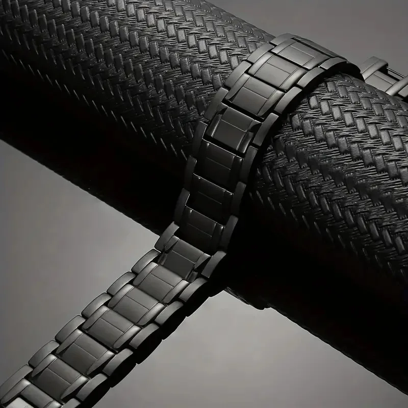 Stainless Steel Bracelet 3X Strength Magnetic Stainless Steel Bracelet For Men Black Wristband Bracelets For Anniversary 3500 Gauss Magnets Father Gift