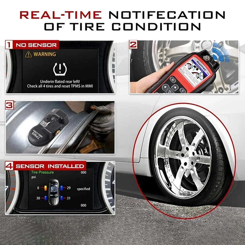 Autel Black   , α׷ MX , TPMS Ÿ̾ з  , 315MHZ, 433MHZ, 2 in 1, 4 