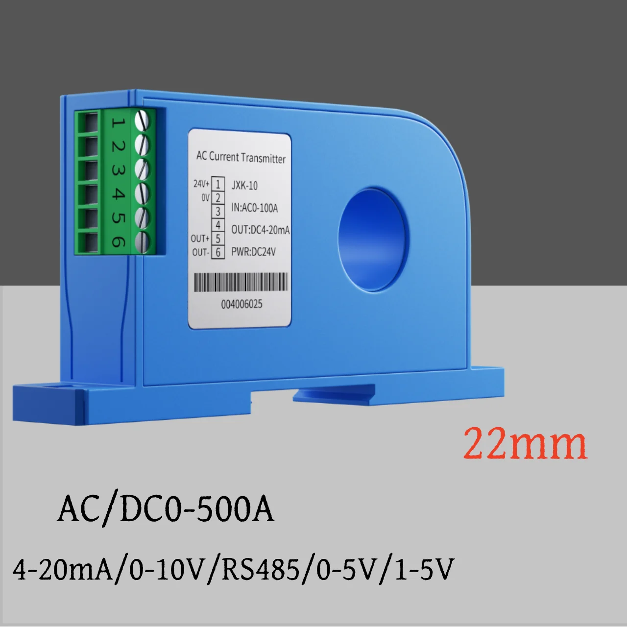 Produktbild von SOEWGAIJI Hall-Stromsensor 22 Mm Öffnung – Eingang 10-1000 A, Ausgang 4-20 MA, DC 24 V, Für Gleichstrom