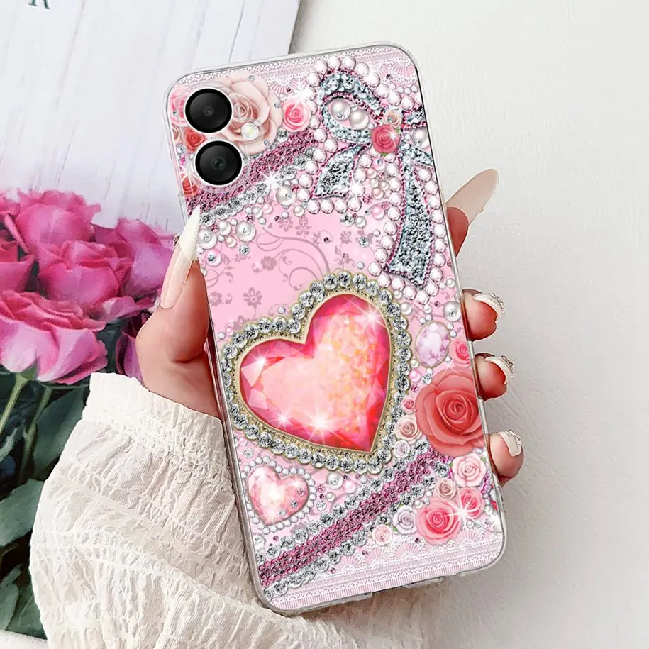 Floral Love Heart Soft Silicone Phone Case - Elegant TPU Cover