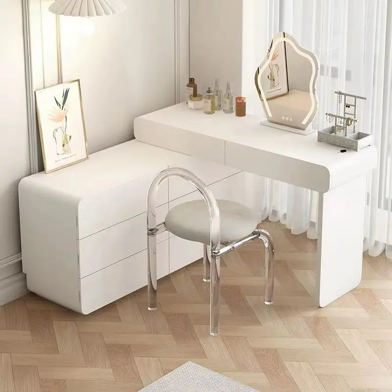 

Light Luxury Dressing Table Storage Cabinet Integrated Modern Minimalist Dresser Ins Style Retractable Makeup