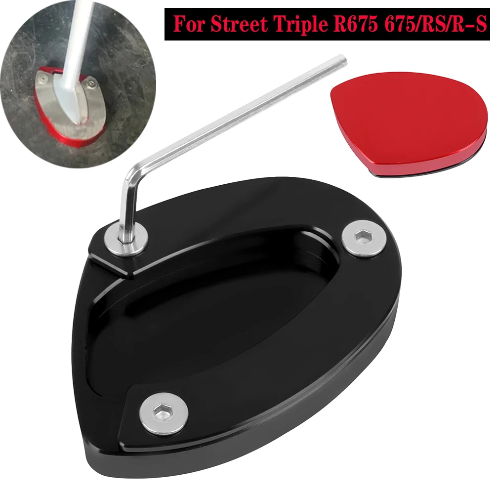 

765S 765R 765RS CNC Kickstand For StreetTriple R675 675 675RX Motorcycle Foot Side Stand Extension Support Enlarge Plate Pad