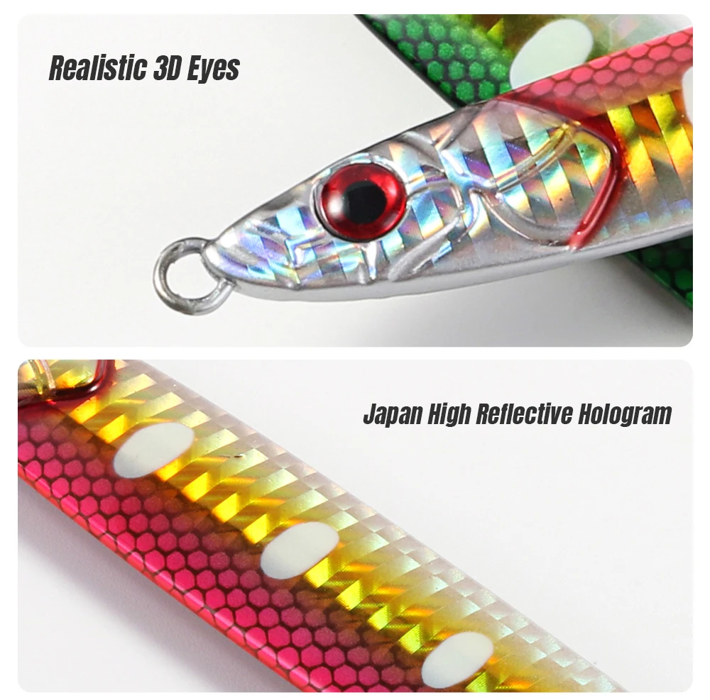 JIGGINGPRO Metall Jig 60g 80g 100g Lange Casting Angeln Köder Shore Vertikale Jigging Köder Salzwasser Künstliche köder Kingfish – Detail 6