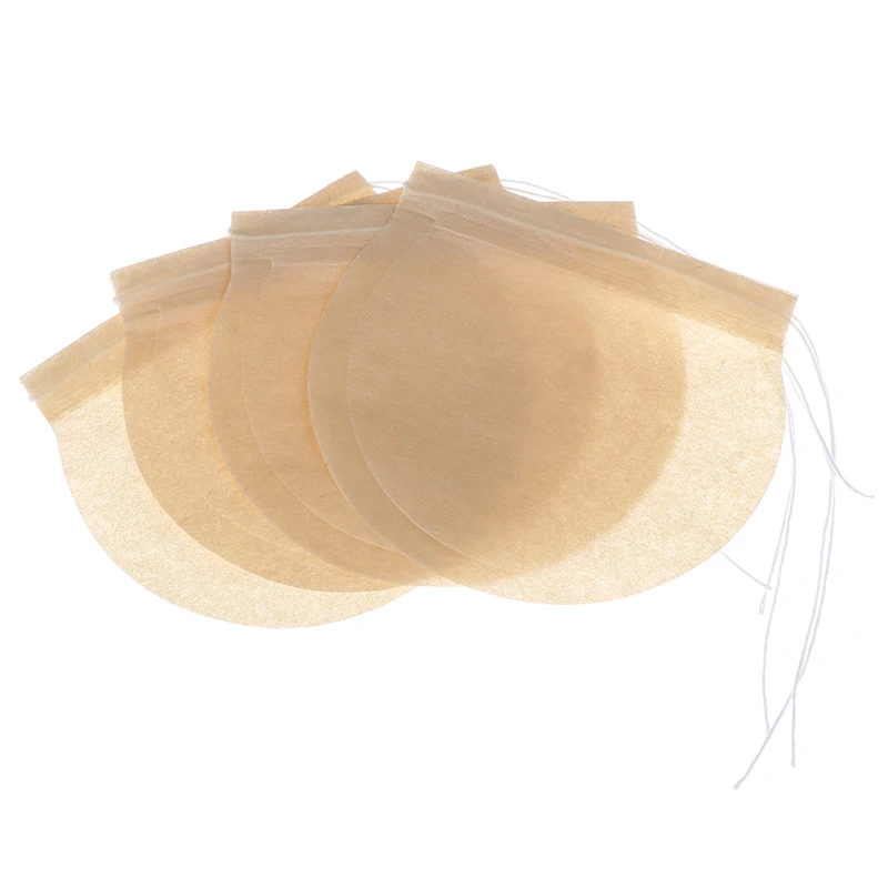 Disposable Tea Filter Bags Disposable Tea Bags 100Pc 6/7cm Tea Bag Teabags Biodegradable Paper Drawstring Eco-Friendly Filter Empty Loose Leaf Powder Herbal Medicine Strainer