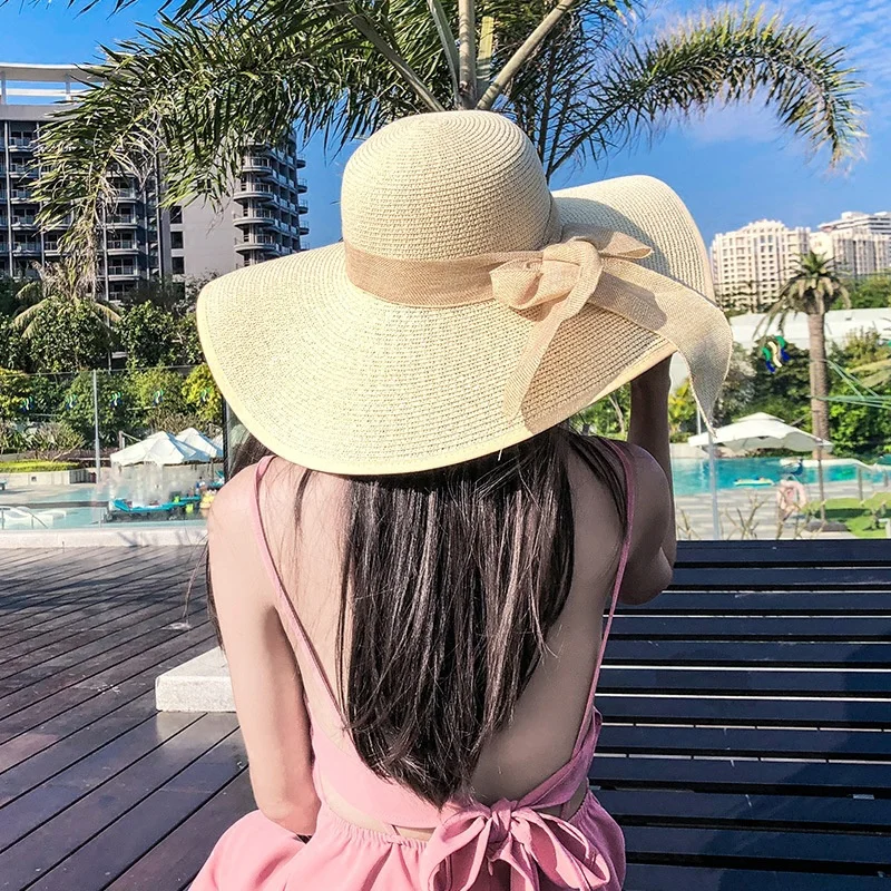 Fashion Women Summer Beach Travel Straw Hat Big Hat Brim Sunblock