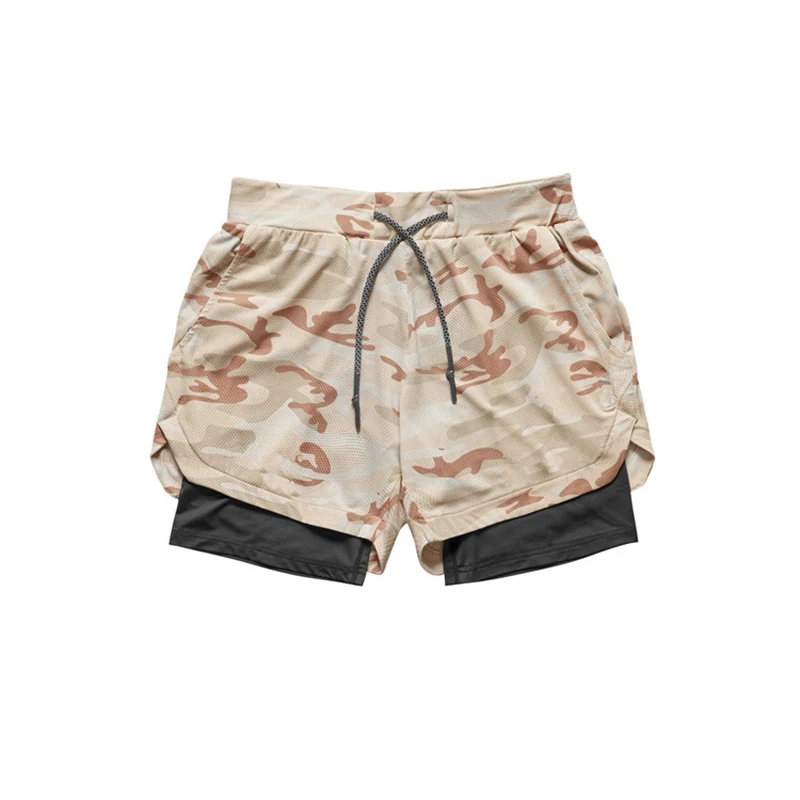 Summer trend men's running shorts fitness sports casual loose pants training breathable double layer American basketball shorts