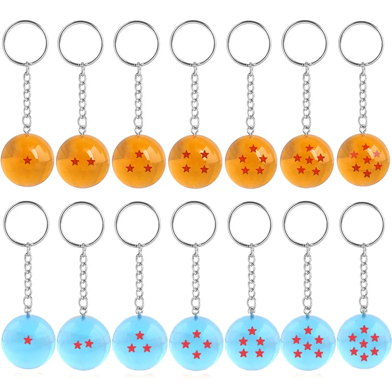 Anime Dragon Ball Portachiavi Charms Accessori Creativi Star Crystal Dragon Balls Portachiavi Ciondolo Portachiavi Bambini Hobby Toys Gift