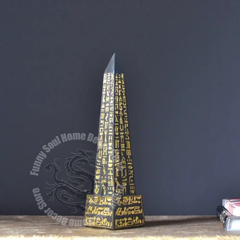 Egyptian Pharaoh Obelisk Resin Sculpture Model Ancient Pyramid Travel Souvenir Home Decor Artifact 20cm/32cm Desk Decor Gift