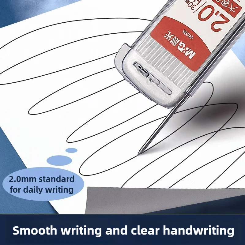 M&G 0.5/0.7/0.9/2.0mm Pencil Leads 2B/HB Graphite Lead Mechanical Pencil Refill Plastic Automatic replace Pencil Lead 4
