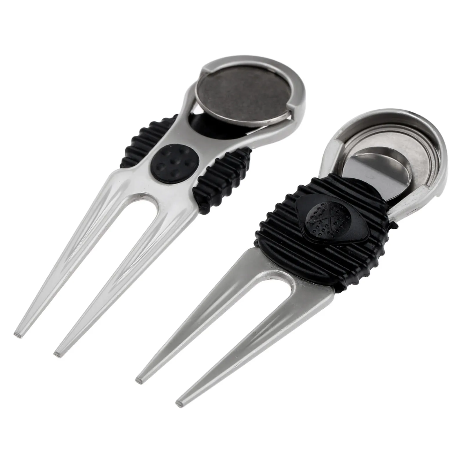 

2Pcs Golf Divot Tools Alloy Golf Club Ball Putting Green Fork Divot Lawn with Mark Golf Training Aids Golfer Gift Golf Acessorie