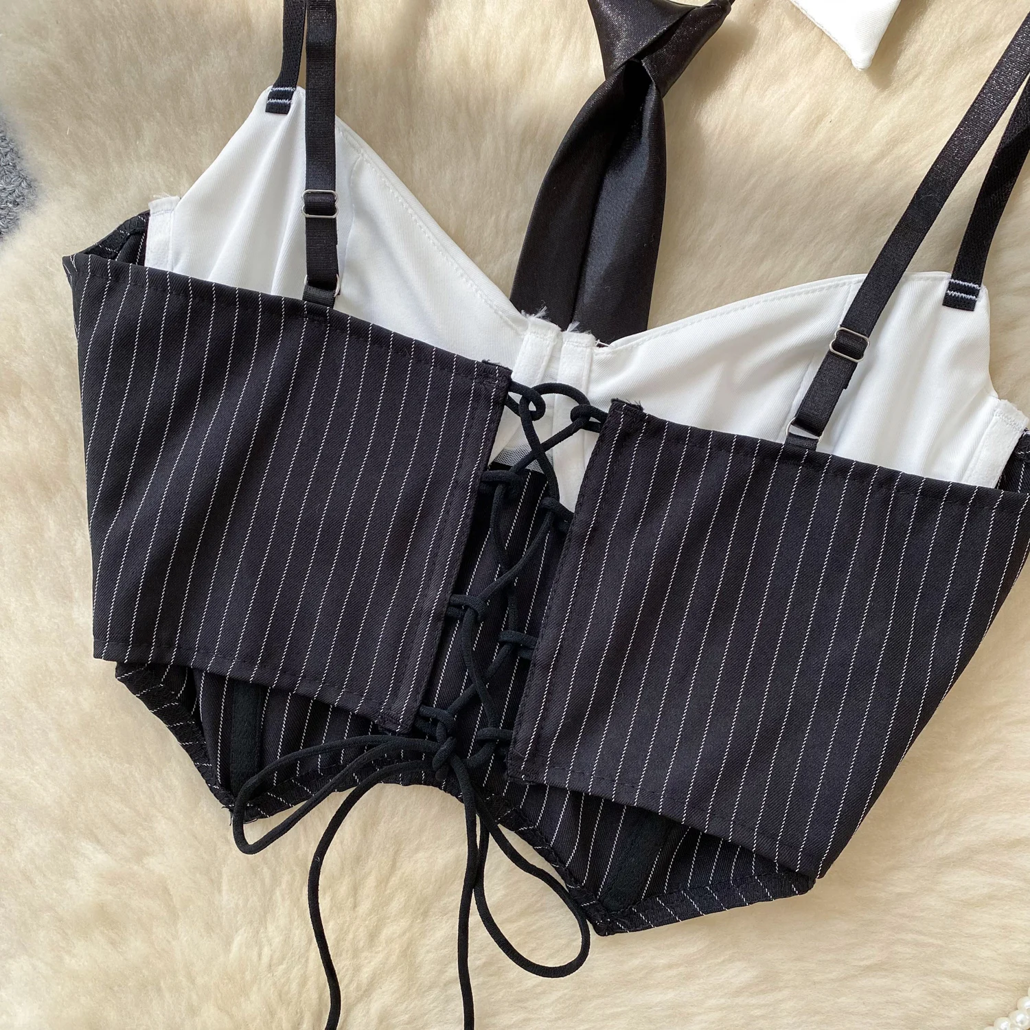 SINGREINY Club Sexy Camisole, Hotsweet Top Streetwear Patchwork Striped Mini Tank Top - Uniqwear