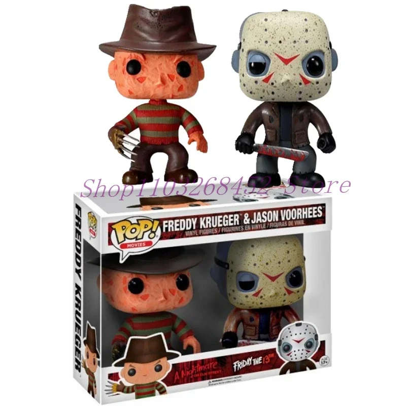 Nuevos juguetes Funko Pop Jason 01 Limit Voorhees Freddy 02 Glows 03 Michael Myers 622 202 Jason 361 611 Freddy & jason 2 Figuras de acción