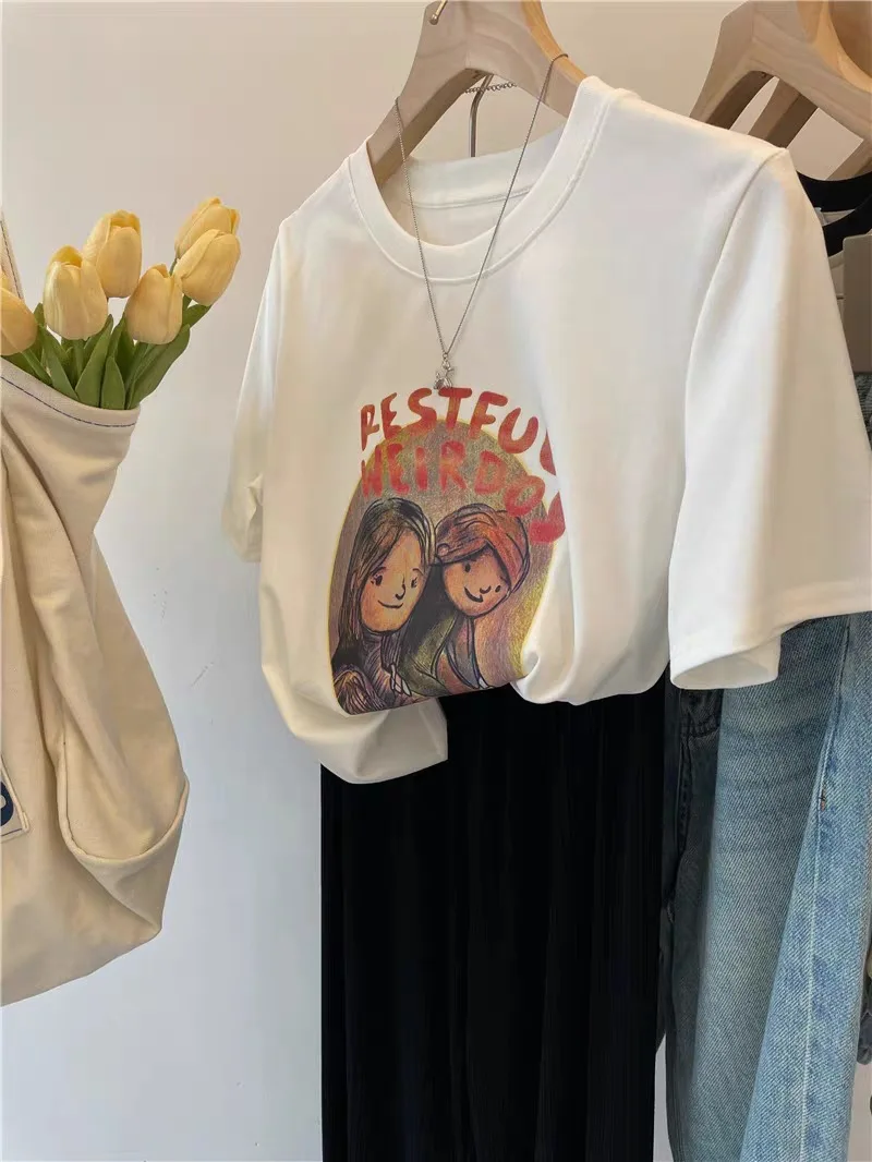 

Женская футболка с коротким рукавом и круглым вырезом, из чистого хлопка