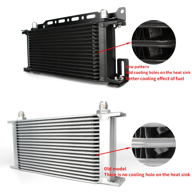  Radiador de aceite de motor, kit de enfriador de aceite de  motor de transmisión de 6 filas, radiador de enfriamiento remoto de  aluminio universal : Automotriz