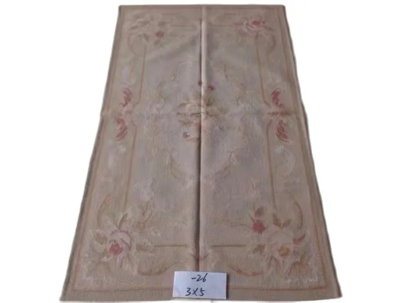 

Free shipping small carpet of 3'x5' Aubusson Weave Rugs Handmade Woolen Carpets