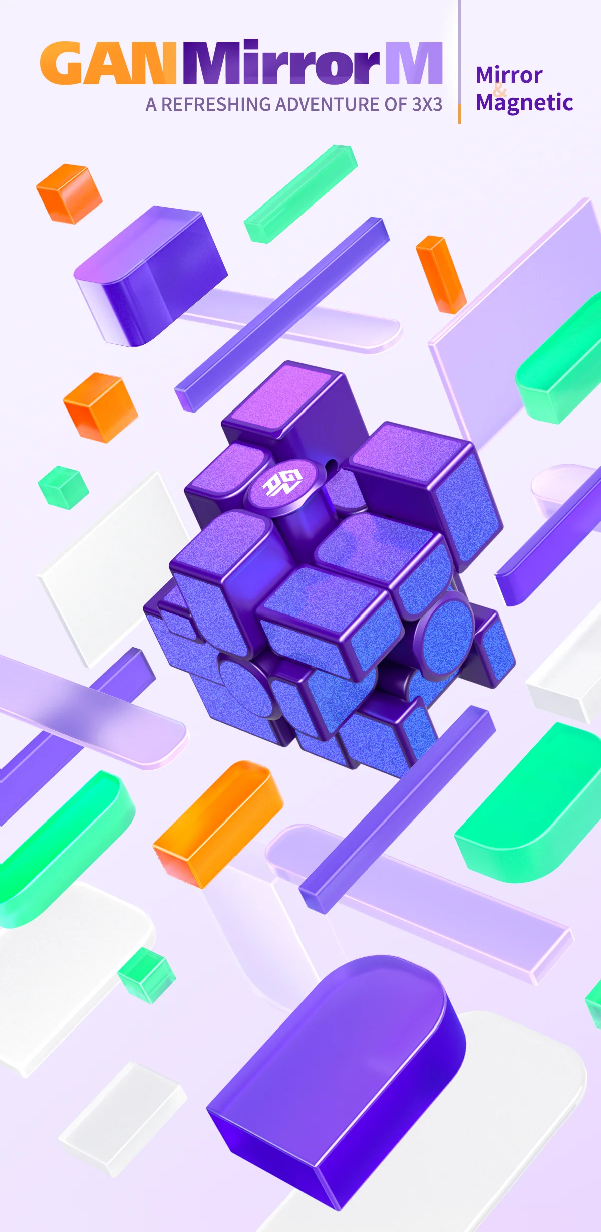 Gan spiegel m uv magic magic speed cube sticker less profession elle zappel spielzeug gan spiegel m cubo magico puzzle – Detail 1