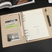 A5 6-Ring Binder with Lined Paper and Multifunctional Storage Pocket for Cards Budget Planner Notebook Journal Organizer​ 5