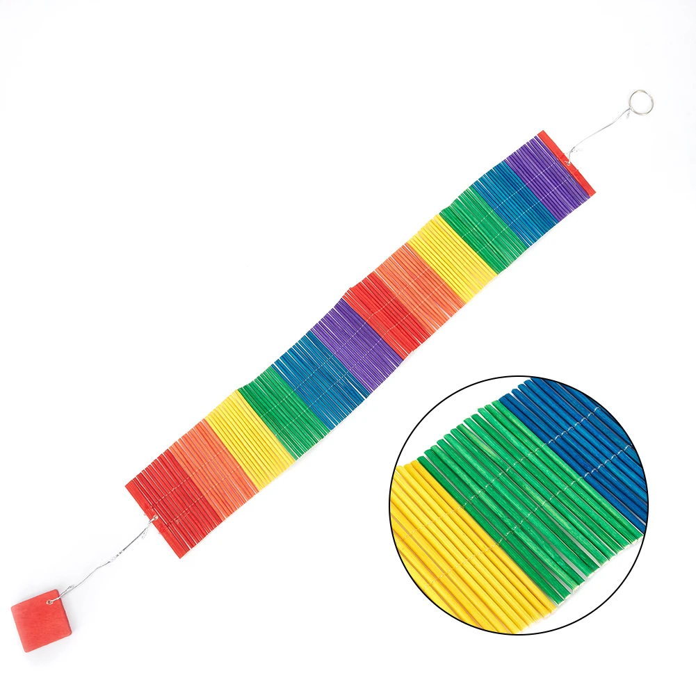 

80*50*8cm Colourful High Quality Wind Chime Wood Garden Home Decorative Twisted Rainbow For Kindergarten Classrooms Corridors