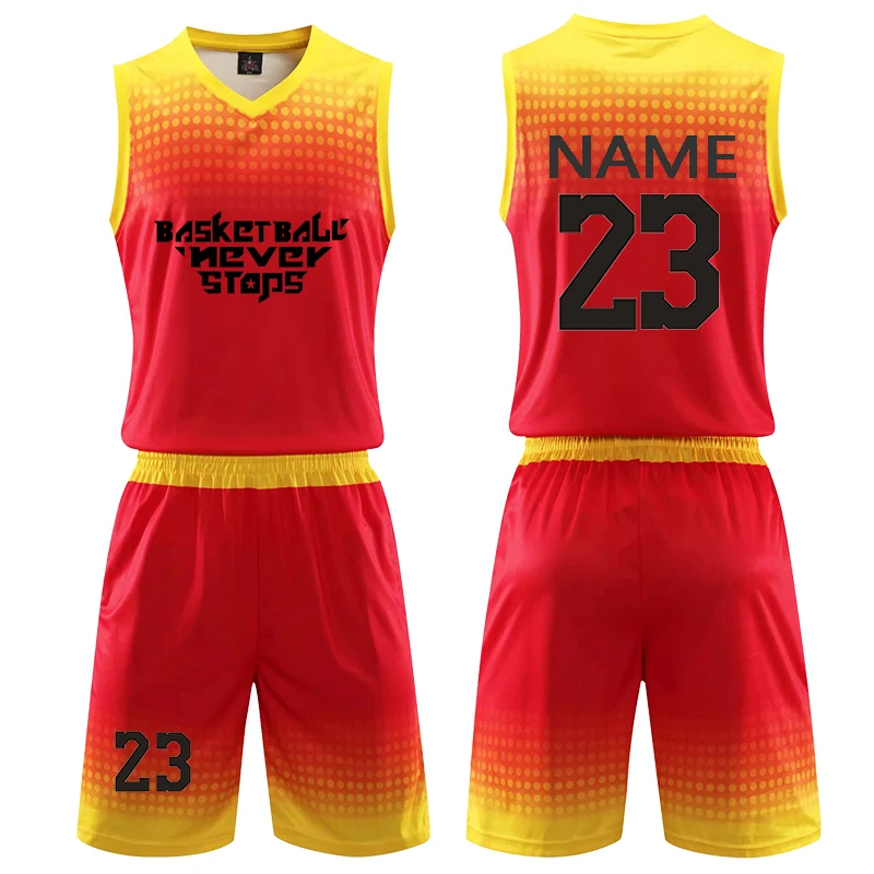 Men Basketball Jersey Set Adlut Basketball Clothes Sports Suit Team Game DIY Men Jerseys Uniforms Throwbac