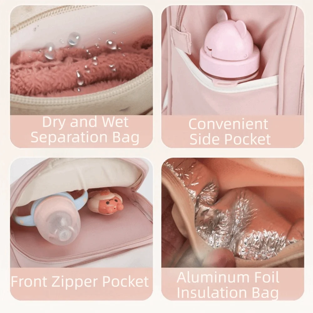 Korean Style Diaper Bag Backpack Waterproof Durable Maternity Bag Large Capacity Wear-resistant Breastfeeding Bag Baby Care