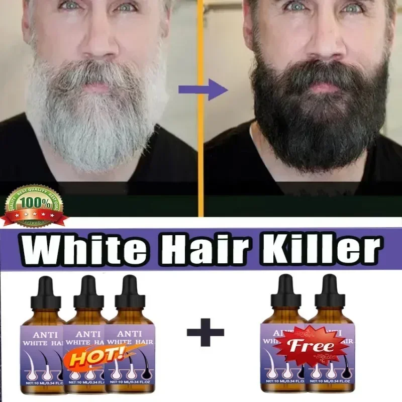 Black hair liquid removes grey hair in old age Natural anti-white ahair effective for natural ahair color and restore black hair color restorer