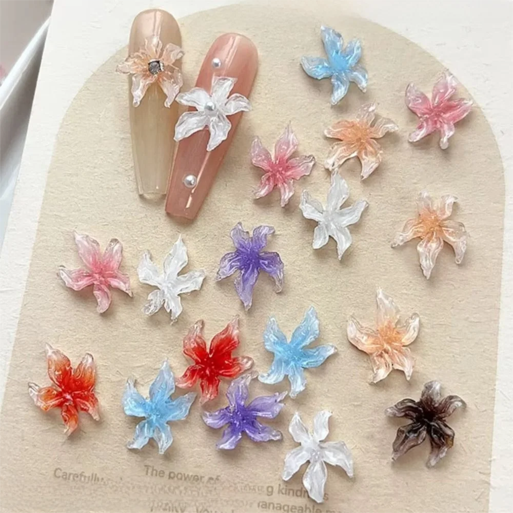 30PCS Cute Soft 3D Flowers Nail Art Charms Acrylic Sticker Nail Decals Manicure Decor Nail Art Enthusiasts