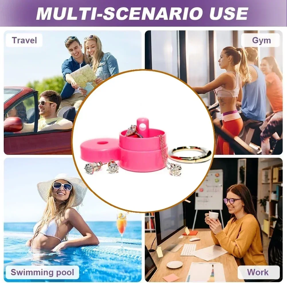 

Mini Travel Jewelry Storage Box Portable Necklace Earrings Ring Holder with A Keychain,Jewelry Case,Leakproof Jewelry Organizer