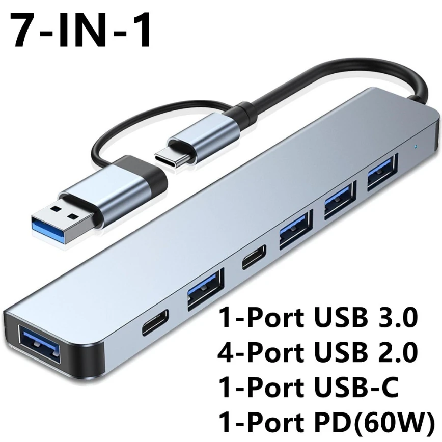 8-in-1 Multi-Port USB & Memory Card Expansion Hub