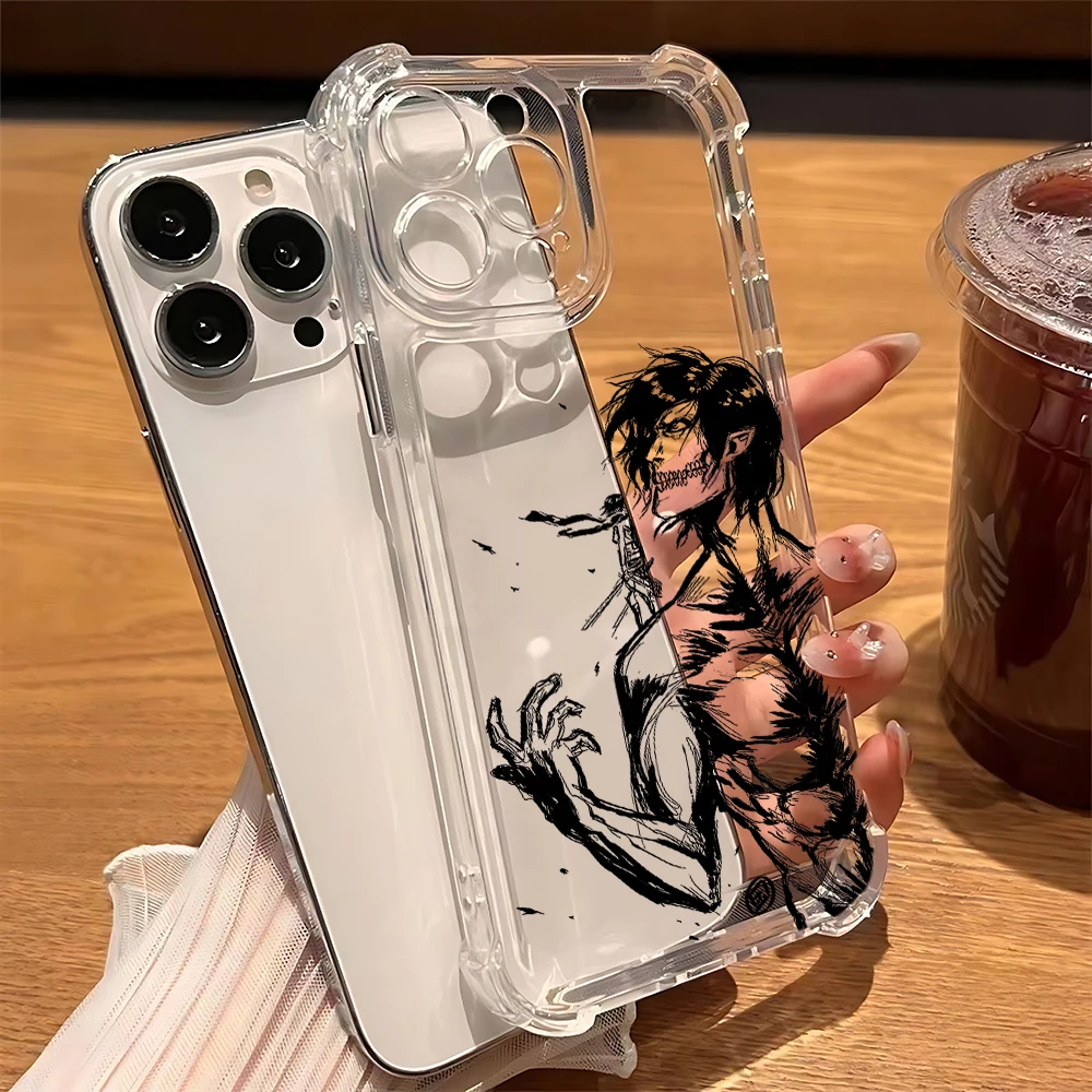 Premium Anime-Inspired Transparent Phone Case - Attack on Titan Edition
