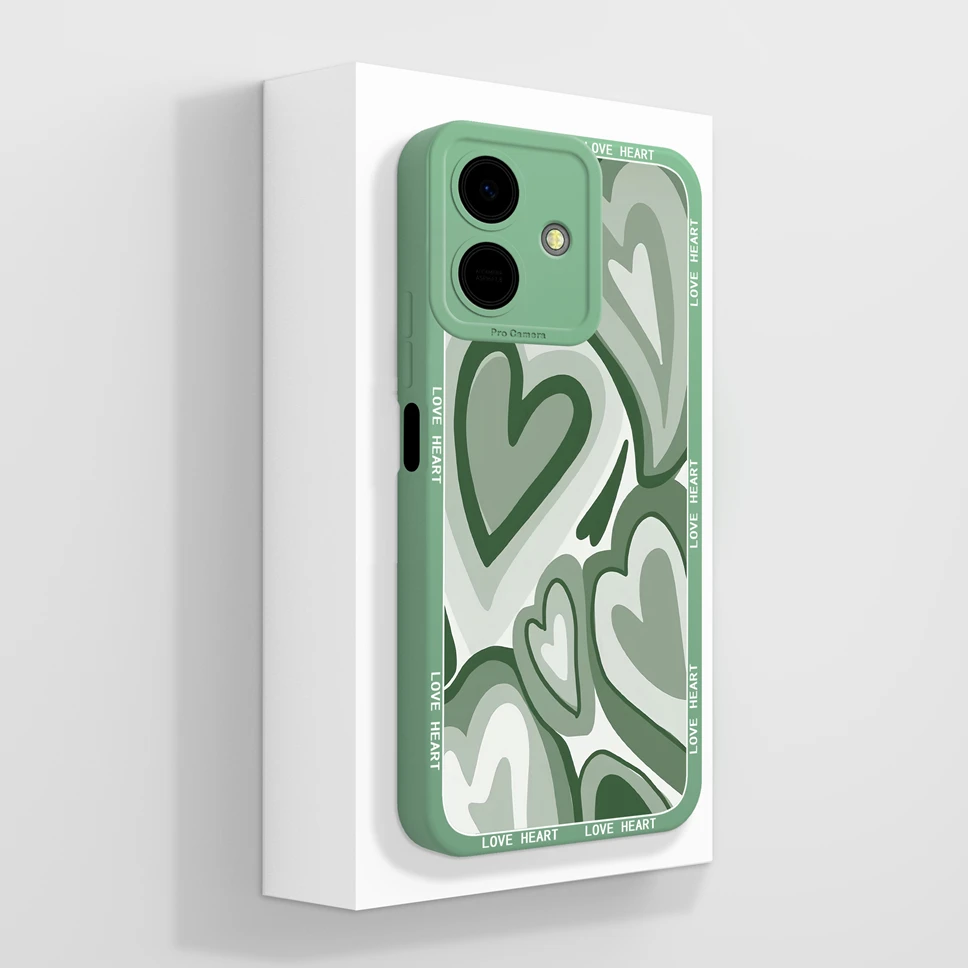 Abstract Plants Pattern Anti-Drop Phone Case - Soft Liquid Silicone Shell