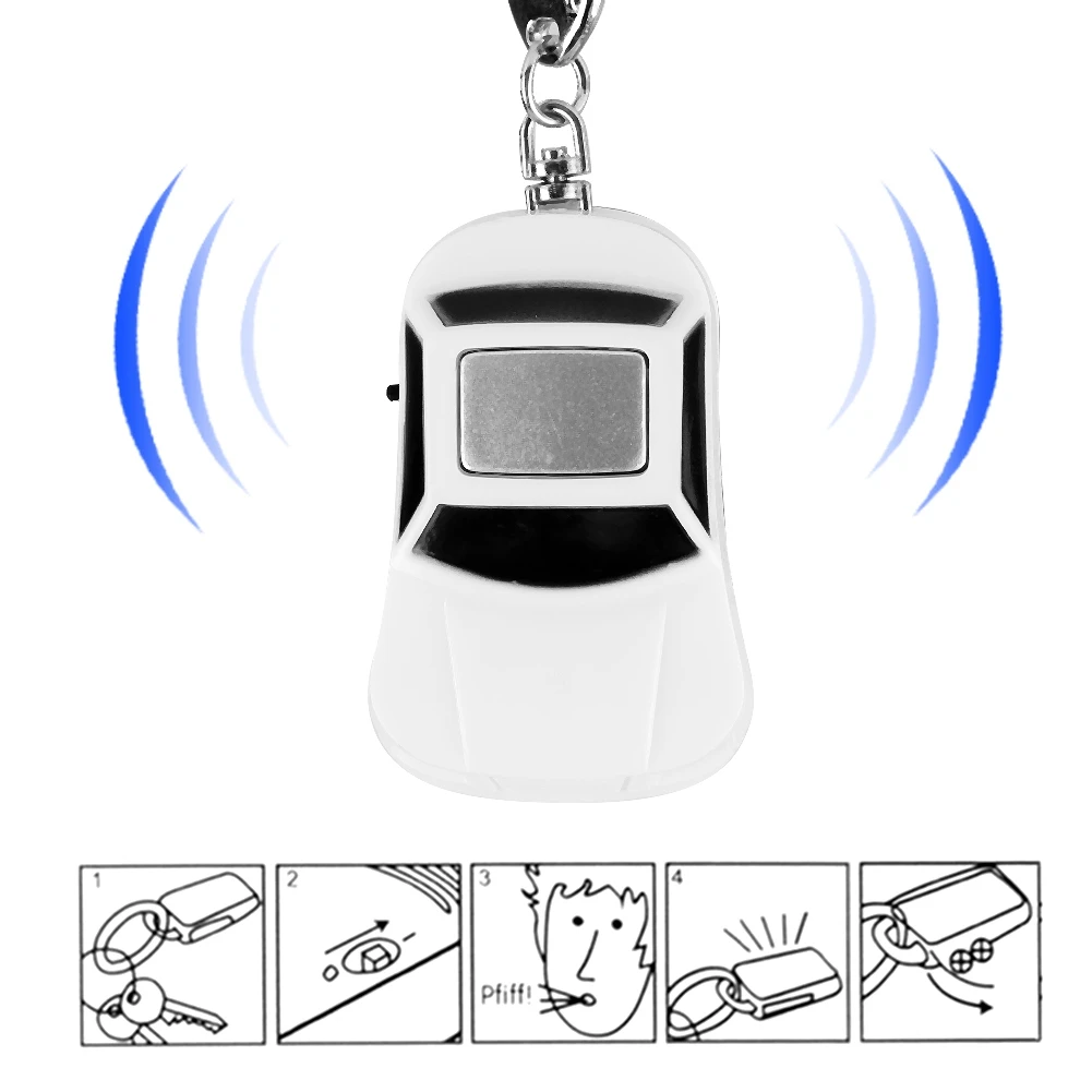 Key Find Locator Key Locator Finder Car Shape LED Anti Lost Finder Find Keychain Whistle Beep Sound Control
