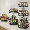 360°Rotating Kitchen Spice Storage Rack Organizer Desktop No Punching Home Multi-layer Round Rotating Spice Bottle Shelf Storage 6