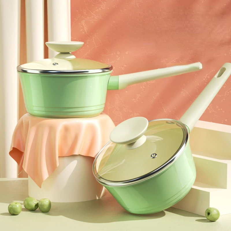 

Aluminum Alloy Ceramic Milk Pot Induction Cooker Gas Stove Green Non Stick Milk Pan Soup Pot Cooking Pot Itchen panela Cookware