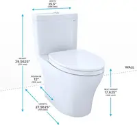 Aquia IV 2-Piece 0.9/1.28 GPF Dual Flush Elongated ADA Comfort Height Toilet in Cotton White SoftClose Seat Included 2