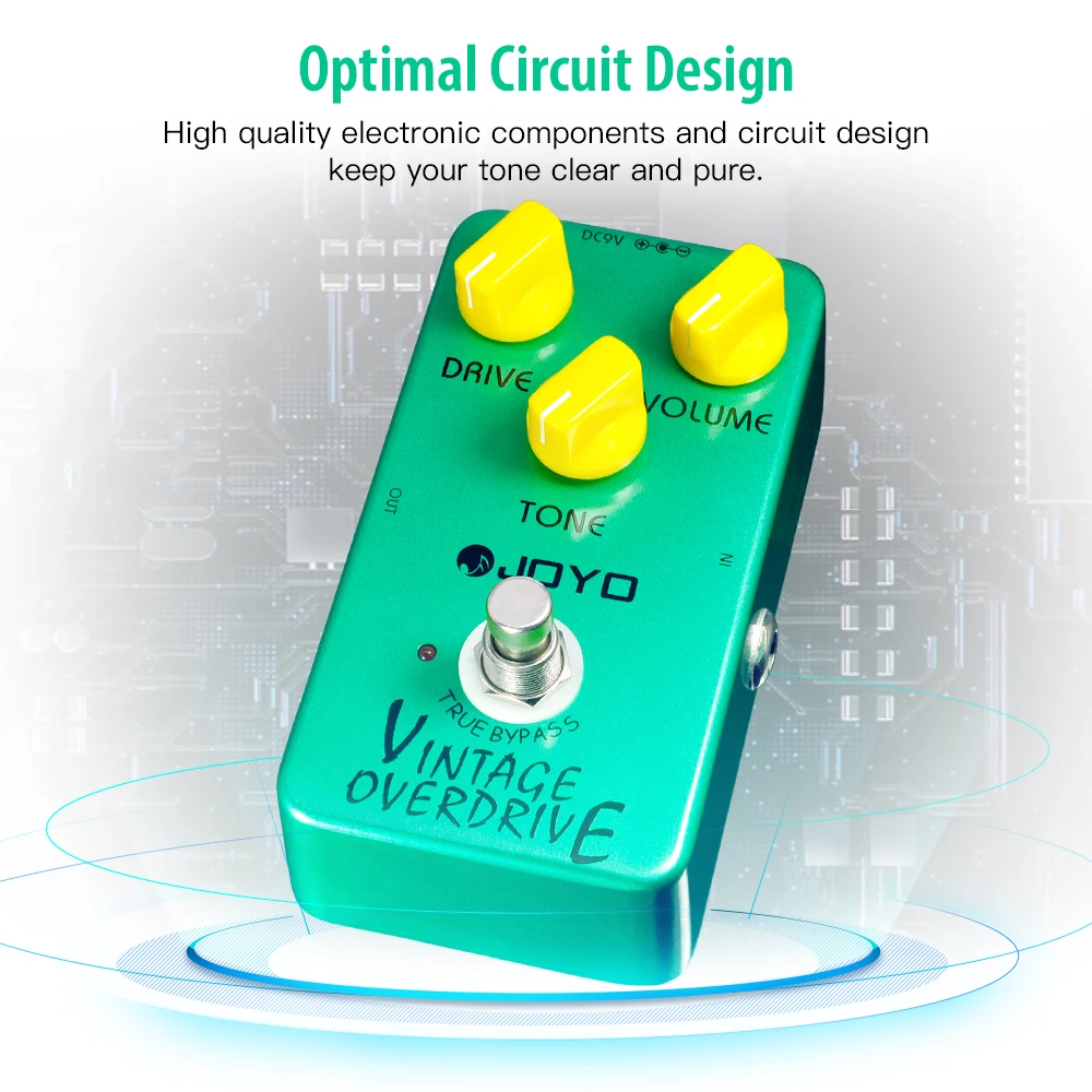 JF-01 VINTAGE OVERDRIVE Guitar Pedal Classic TS808 Tone Overdrive Pedal for Elec