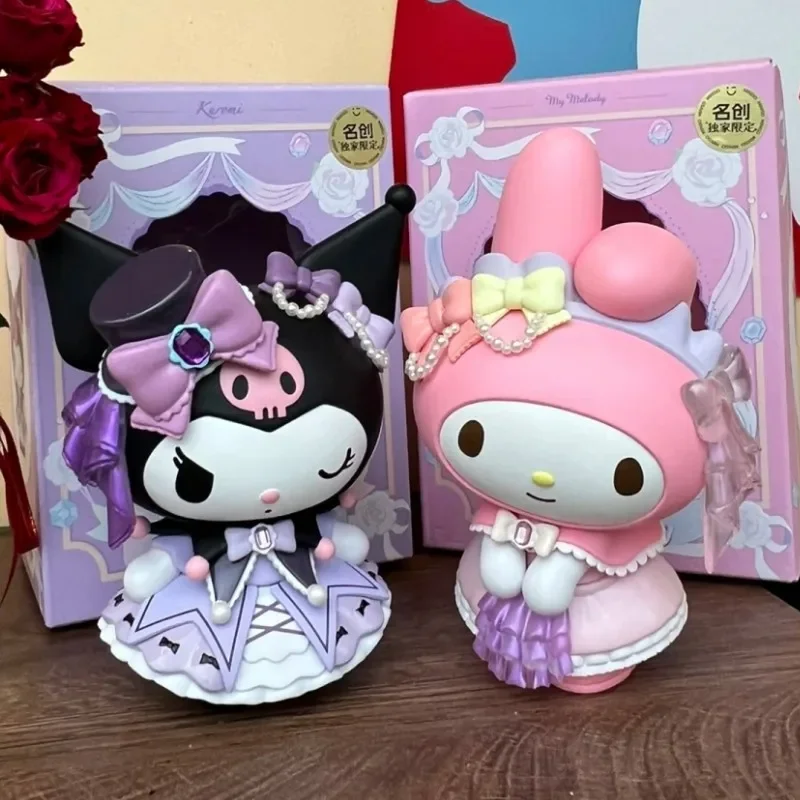 

Персонажи Sanrio, аниме, экшн-фигурки, Клубная серия Rosebud Kuromi My Melody, ПВХ Модель, красивая кавайная мультяшная кукла, украшение, подарок