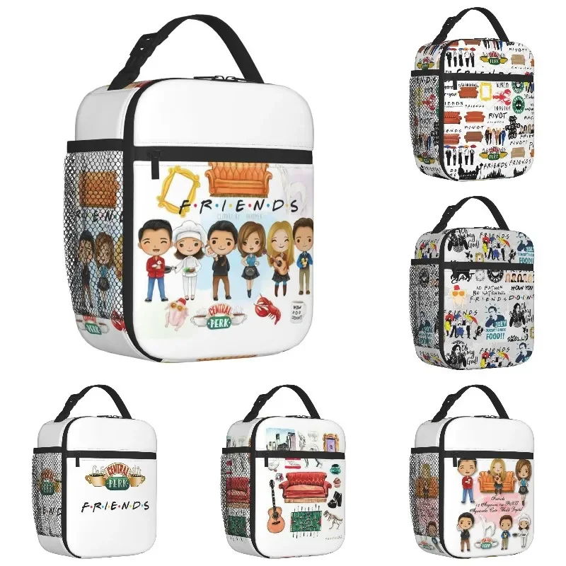 

Classic TV Show Friends Insulated Lunch Bag for Camping Travel Cartoon Comic Portable Cooler Thermal Lunch Box Women Kids