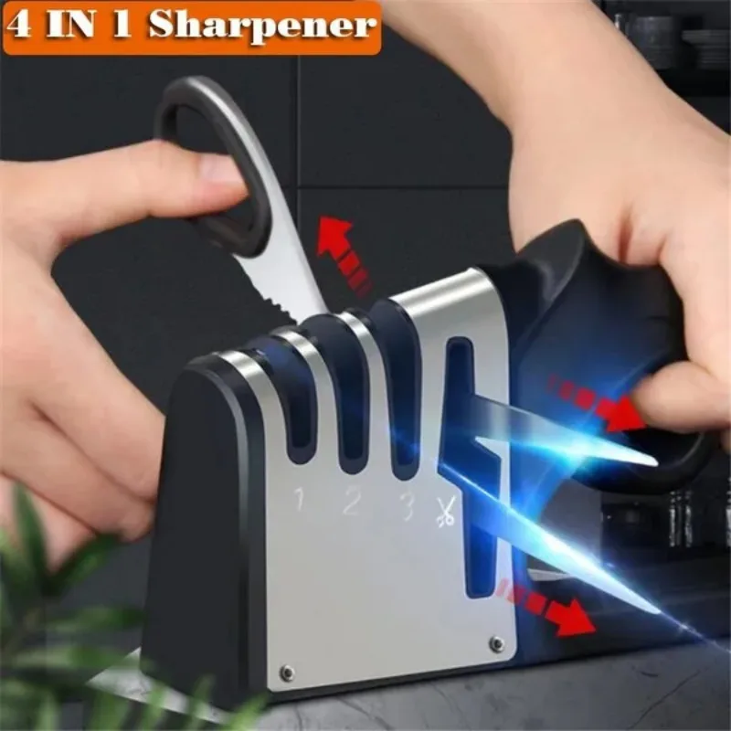 4-in-1 Professional Tungsten Fast Sharpener for Kitchen Knives and ...