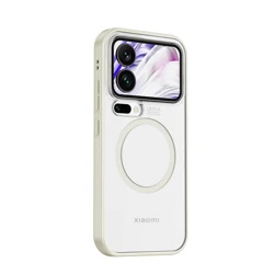 Magsafe Magnetic Shockproof Translucent Acrylic Phone Case for xiaomi 17pro max (White)