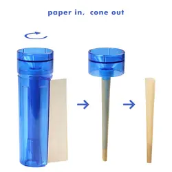 JOK JUK Plastic Tobacco Grinding Tank Integrated Grinder with Roller Horn Tube Cigarette Roll Cone Roller Smoking Accessories
