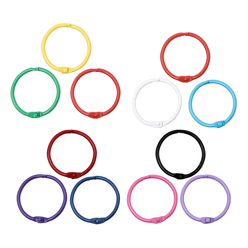 Key Chain Pendant Book Accessories Colored Opening Ring Metal Binder Rings